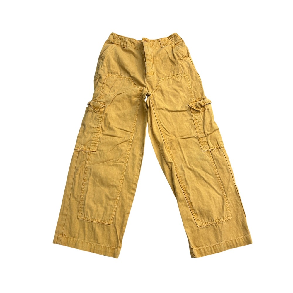 Universal Thread Cargo Pants Women 2 Yellow Excellent Wide Leg Utility High Rise